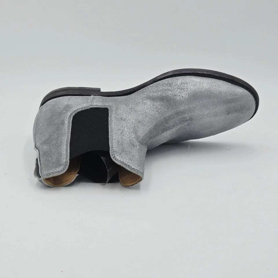 Scarpe Donna Moma Tg 37 Stivaletti Argento Pelle Scamosciata 321AB - Immagine 4 di 4