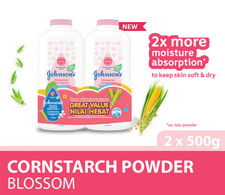 500gx2- Johnson's Baby Powder Blossom Scent Natural Silky Soft Skin FreeShipping