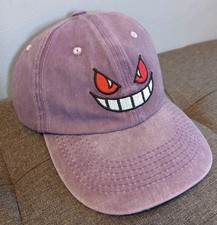 Pok mon Gengar Purple Embroidered Cotton Baseball Hat - Adjustable OSFM - NEW 