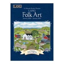 Lang Companies,  Lang Folk Art Monthly 2026 Pocket Planner, 4.9'' X 6.6'', Weekl