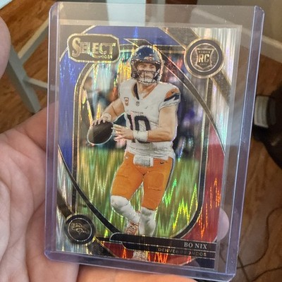 2024 Panini Select Rookie Red and Blue Shock Club Level Bo Nix (RC) Broncos