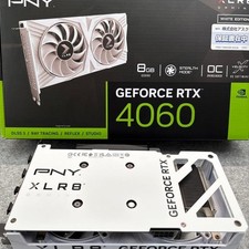 PNY GeForce RTX 4060 8GB White Graphics Card, DLSS 3, Ray Tracing, OC