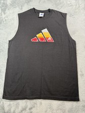 Vintage adidas Shirt Mens Medium Black Sleeveless Muscle Tee Made in USA 00s