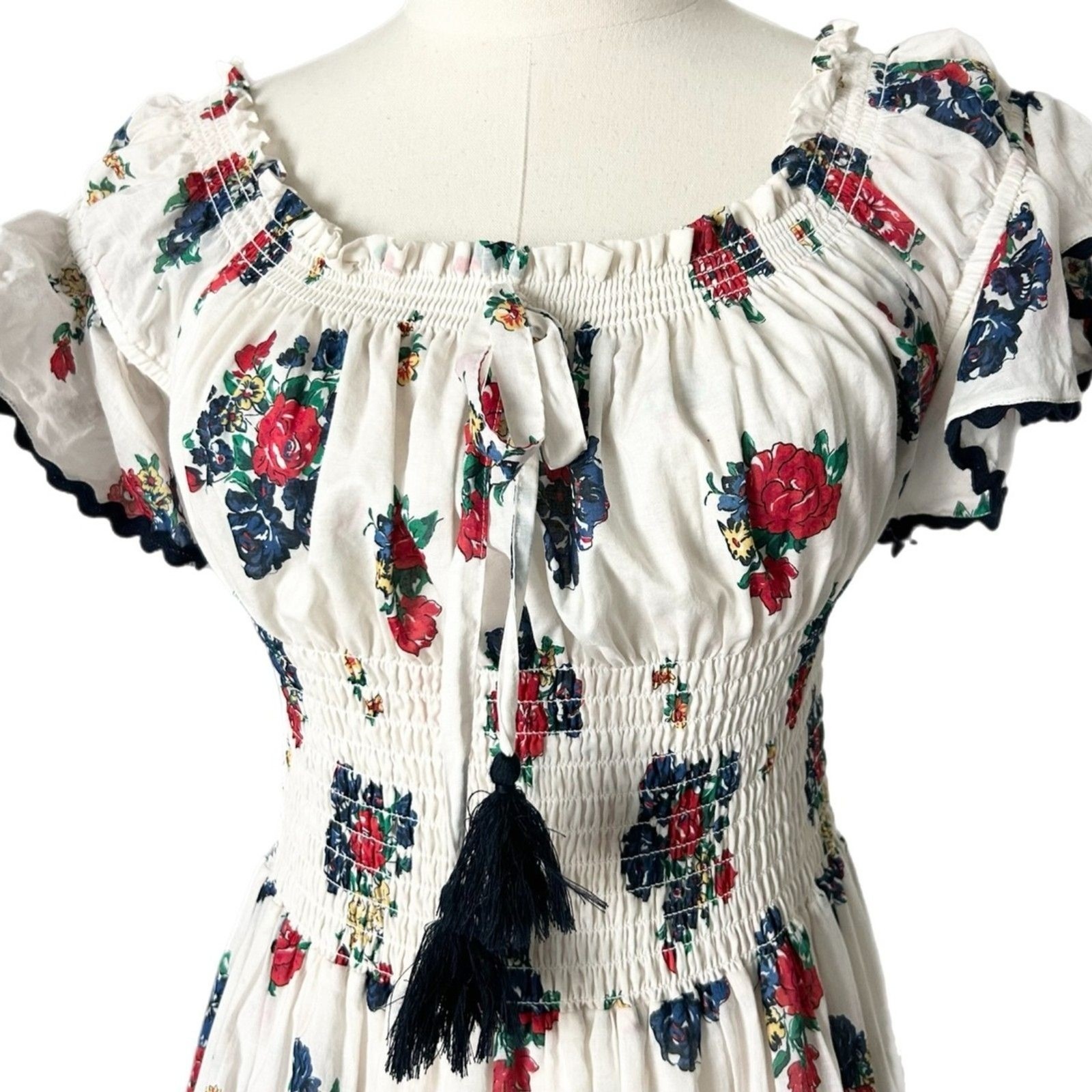 Tory Burch Meadow Folly Cotton Voile Midi Dress Size Small thumbnail 3