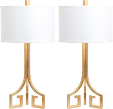SAFAVIEH Lighting Collection Arabelle Modern Contemporary Greek Key Gold 28-Inch