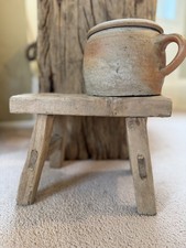 Reclaimed Small Elm Rustic Wooden Farmhouse Milking Stool