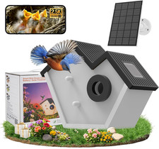 Wooden Bird House with Camera, 2K HD Wifi Smart Bird Feeder with AI Identify Bir