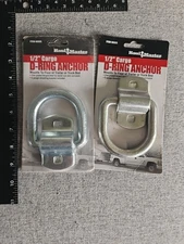 2 HAULMASTER 1/2” FORGED CARGO D-RING ANCHOR ZINC PLATED FORGED STEEL