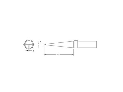 Weller PTJ8 .015 x 1.0 x 800 PT Series Long Screwdriver Tip for TC201 Series