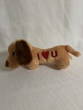 Dan Dee Dachshund Plush 12  Stuffed Dog I Love You Brown Tan Collector  s F132 