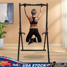 Adjustable Pull Up Bar Dip Station for Home Gym Strength Training Workout 440lbs