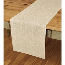  Linen Table Runner 48 Inch - 100% Pure Linen 14 x 48 Inch Champagne Beige