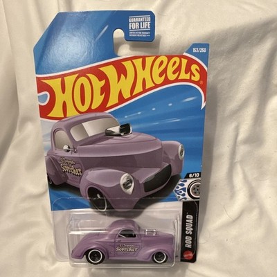 Hot Wheels Rod Squad 1:64 Diecast '41 Willys El Segundo Scorcher Purple Car