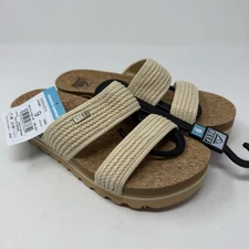 Reef Sandals Womens 9 Beige Cushion Vista Hi Platform Slip On Lightweight