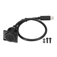 D-Type USB C 2.0 Panel Mount Extension Cable, Type-C Male to C Female, 1ft