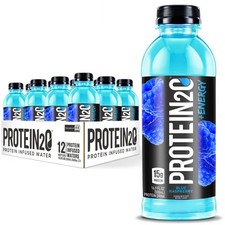 15g Whey Protein Infused Water Plus Energy, Blueberry Raspberry, 16.9 oz Bott...