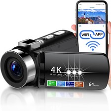 4K Video Camera Camcorder Ultra HD 64MP Vlogging Camera 28X Digital Zoom
