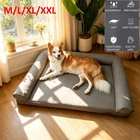 3-Sided Bolster Dog Bed Waterproof Microfiber Leather with Removable Cover M-XXL