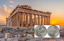 MIRROR FINISH Greece 10 Drachma - 25mm Nickel Coin - 1973 Pegasus - Authentic