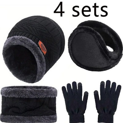 Winterwarmes Hut Schal Handschuh Set Damen Kinder Outdoor kuschelig