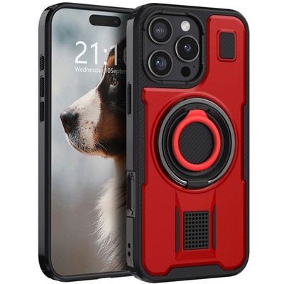 For Apple iPhone 16 Pro Max/Pro/Plus Rubber Ring Bracket Case Shockproof Cover