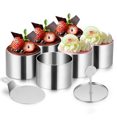 Dessertringe Set 8er Premium Edelstahl Speiseringe,Profi Tortenring für Mousse