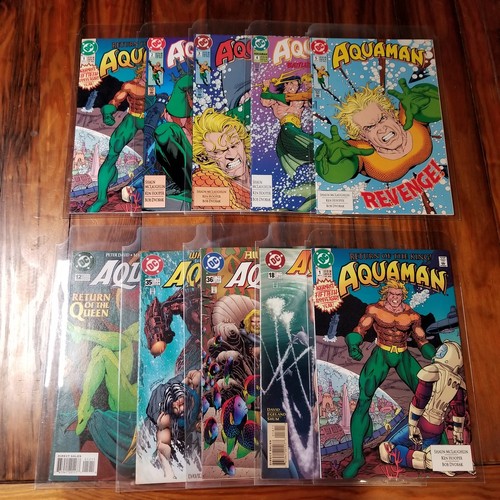 10 Vtg 1990s Aquaman Comic Books DC Lot 90s #12 RGY