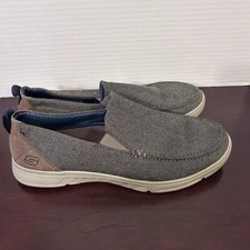 Skechers Mens Size 11 Slip on Loafer Shoe Classic Fit 65441 Brown Fabric