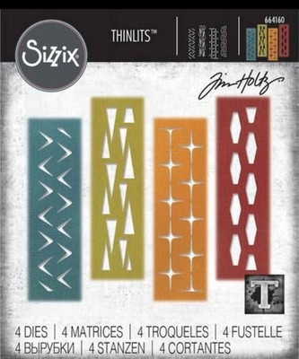 Rare Sizzix Tim Holtz 664160 Retro Repeat Thinlits Die Set