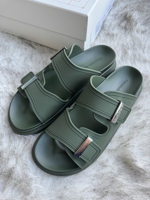 Alexander McQueen Hybrid Double Buckle Sandalen | Grün | Größe UK7 US8 EU41 AMQ