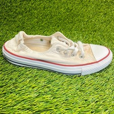 Converse Chuck Taylor All Star Womens Size 7 Beige White Athletic Shoes Sneakers