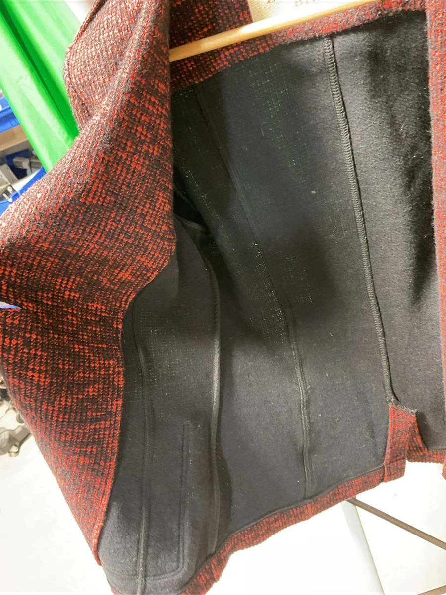 Chaqueta/blazer Burberry Brit rojo y negro mezcla de lana Boucle talla US 8, envío rápido