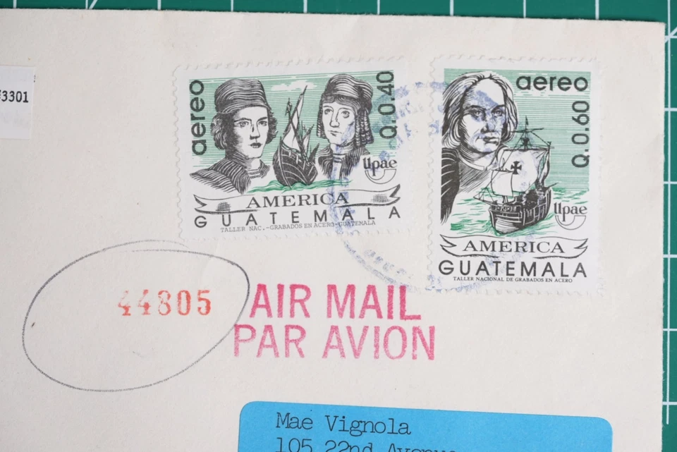 Guatemala 1990s US MILGP APO AA 34024 Cover – UPAE Airmail Stamps to USA - Image 2 of 3