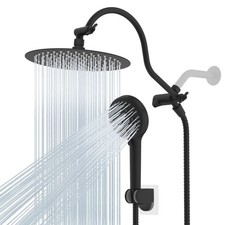 10'' High Pressure Rainfall Shower Head with 10-Spray Handheld Spray Combo Round