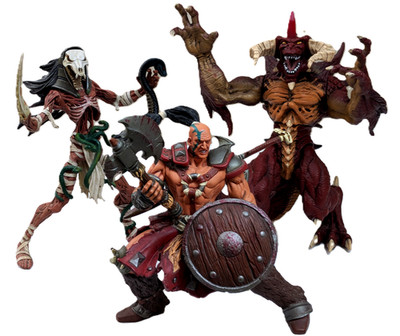 3 x Diablo II 2 Blizzard Action Figur mit vollständigem Zubehör - extrem selten
