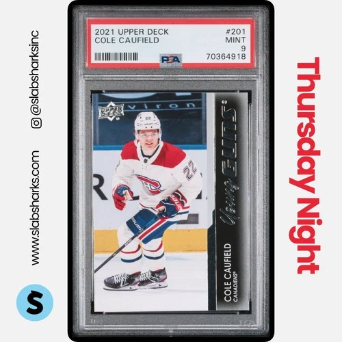 2021 UPPER DECK #201 COLE CAUFIELD YOUNG GUNS RC ROOKIE PSA 9