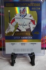2021-22 UD Credentials Vitek Vanecek 043/249 Debut Ticket Access Yellow #92