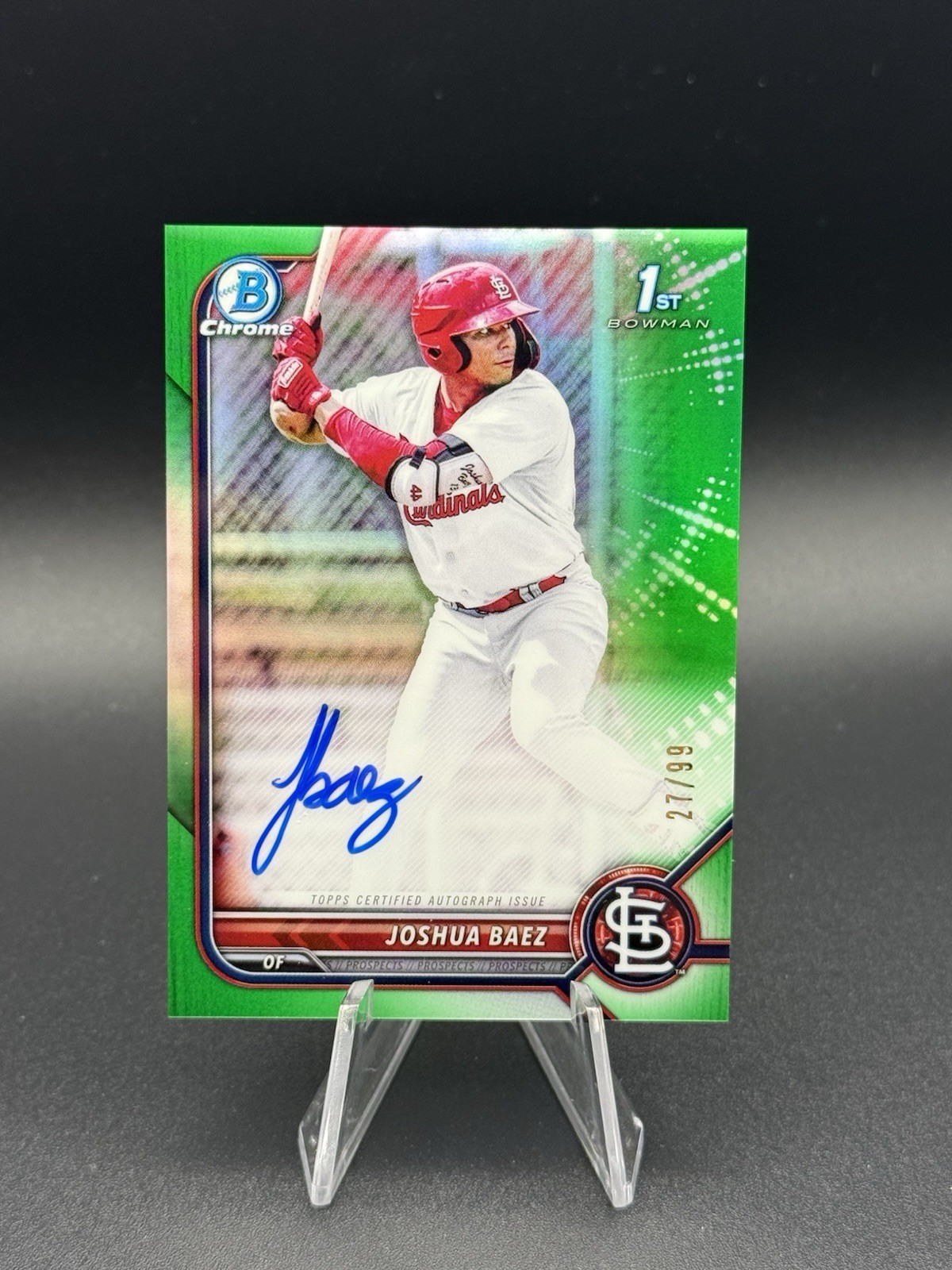 2022 Bowman Chrome Prospect Auto Green Refractor /99 Joshua Baez #CPA-JB Auto