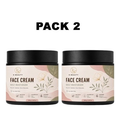 (PACK 2) Snail Mucin Daily Face Moisturizer Cream for Bright Healthy Skin 100g