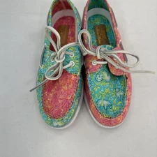 Sperry x Brooks Brothers Loafers Unisex EU 36 Pink Colorful Boat Shoes Preppy