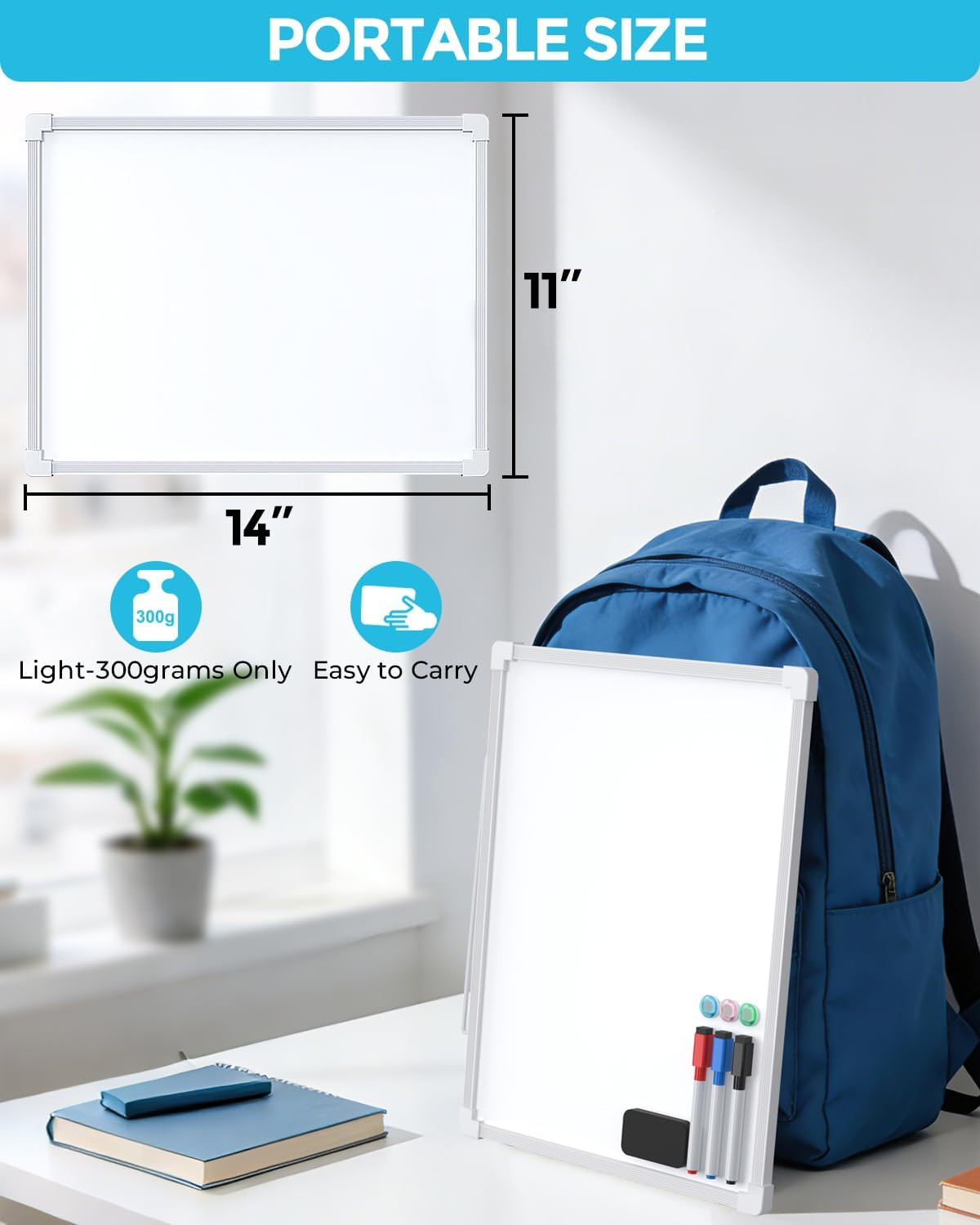 Maxgear Small Dry Erase Board, 14X11 Double Sided Hanging Whiteboard for Wall