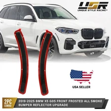 Euro SMOKE Lens Front Bumper Reflector Light Pair For 2019-2025 BMW G05 X5