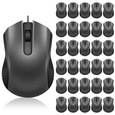 30 Pack USB Wired Mouse 3 Button Corded Computer Mice Bulk USB Mouse for PC D...