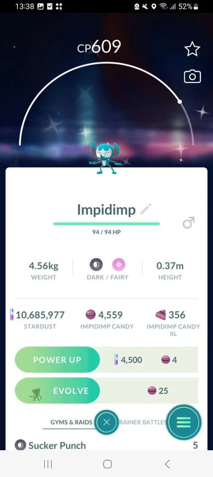 ✨Shiny Impidimp (Schillernd Bähmon) Pokemon GO✨ Registered or 1 Million