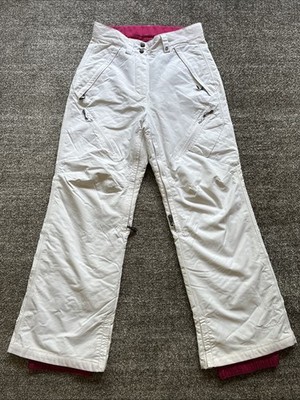 Womens Polar Edge Silver Snow Pants Small White & Pink Insulated Ski Snowboard