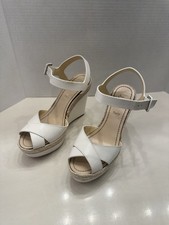 100% AUTENTICO NUOVO DONNA LOUBOUTIN ALMERIA BIANCO 120 ZEPPA/ESPADRILLAS US 9