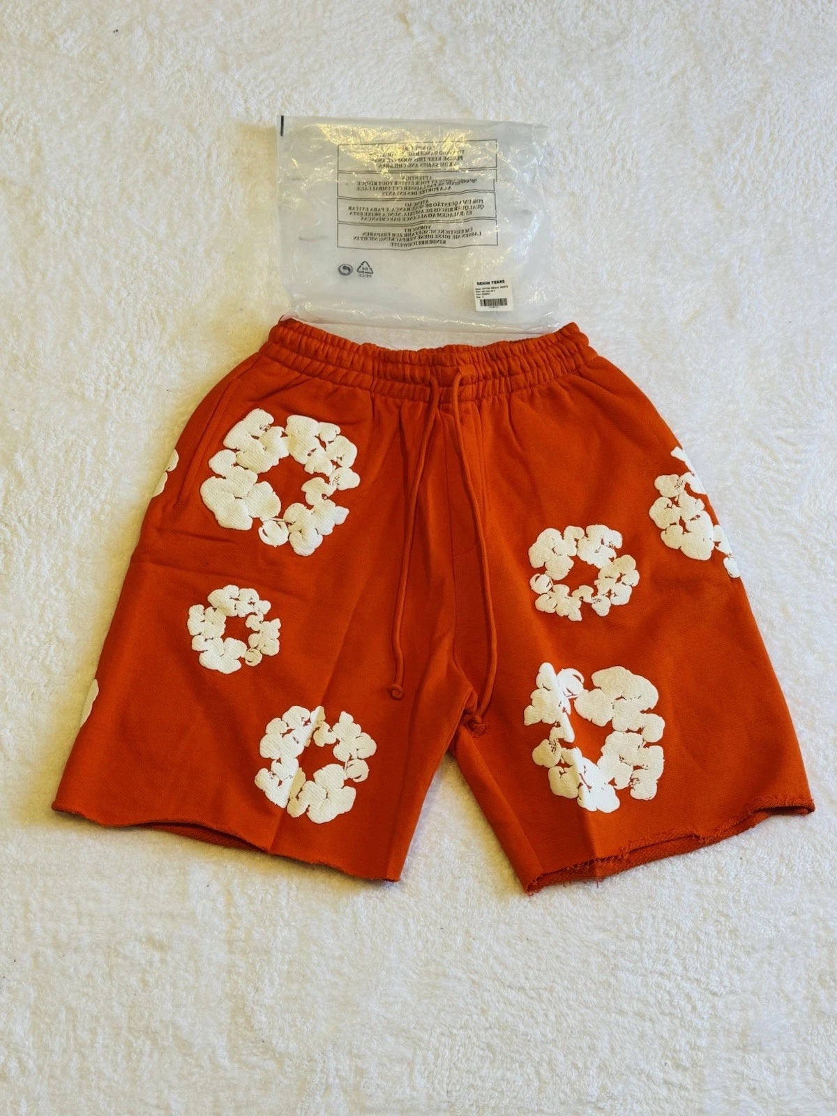 Denim Tears Cotton Wreath Shorts Orange Size S,M,L,XL NEW