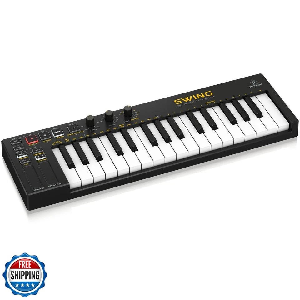 BEHRINGER SWING 32-Key USB MIDI Controller Keyboard with 64-Step Polyphonic S - Image 3 of 4