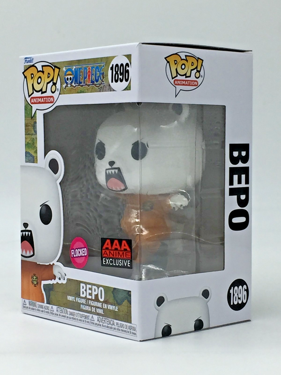 Funko Pop! One Piece Bepo #1896 Flocked AAA Anime EX With Pop