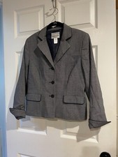 Vintage Pendleton Women s Size 8 Petite Blue Gray Wool Blazer